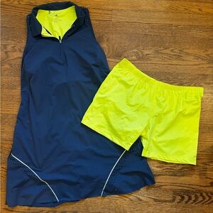 Adidas women’s Navy and Bright Yellow golf dress